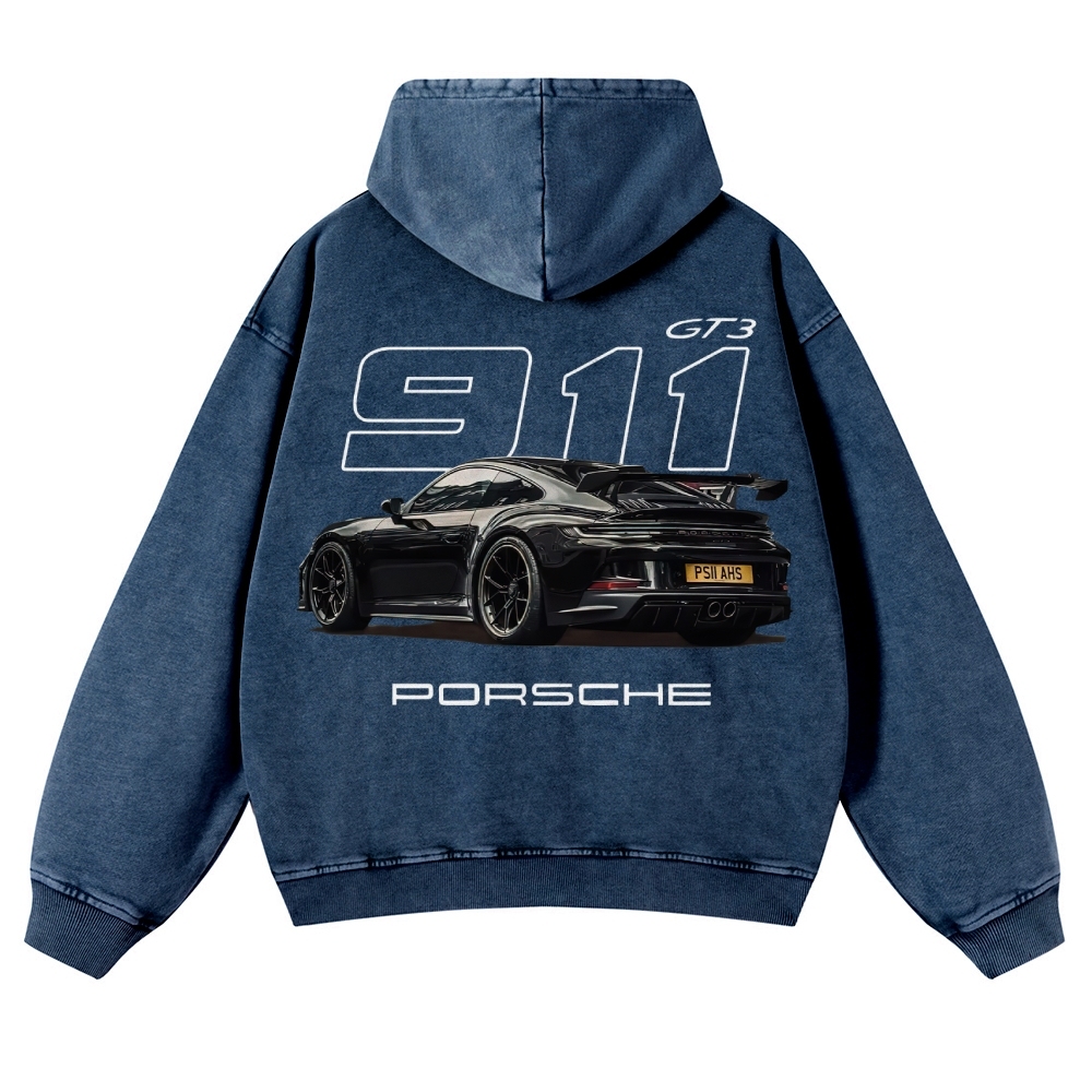 911 GT3 Racing Unisex Fit Vintage Washed Hoodie