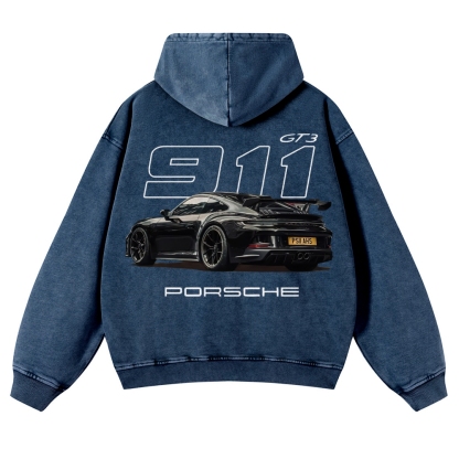 911 GT3 Racing Unisex Fit Vintage Washed Hoodie