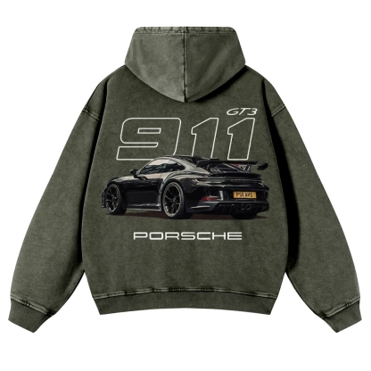 911 GT3 Racing Unisex Fit Vintage Washed Hoodie