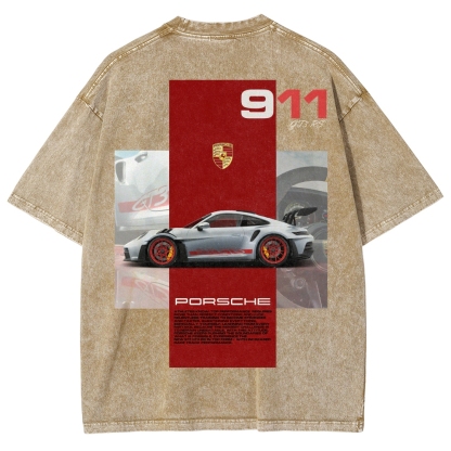 911 GT3 RS Racing Unisex Fit Washed T-Shirt