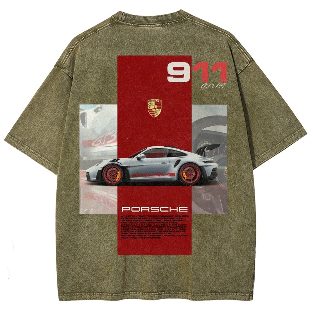911 GT3 RS Racing Unisex Fit Washed T-Shirt