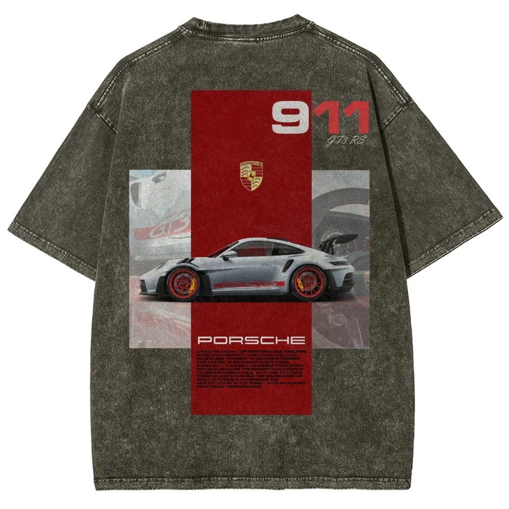 911 GT3 RS Racing Unisex Fit Washed T-Shirt