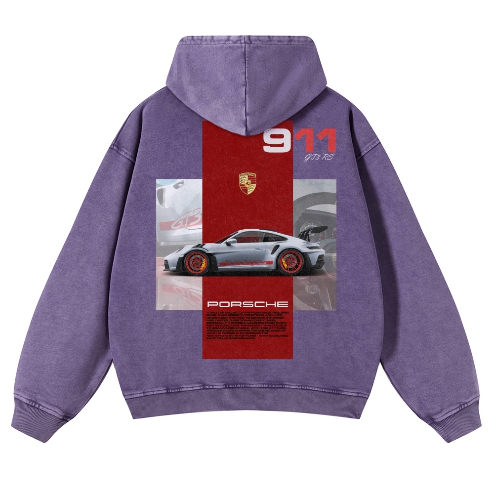 911 GT3 RS Racing Unisex Fit Vintage Washed Hoodie