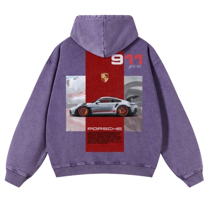 911 GT3 RS Racing Unisex Fit Vintage Washed Hoodie
