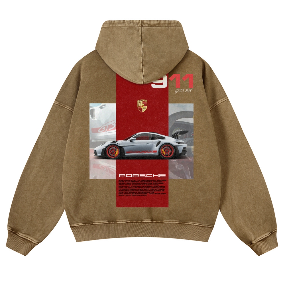 911 GT3 RS Racing Unisex Fit Vintage Washed Hoodie