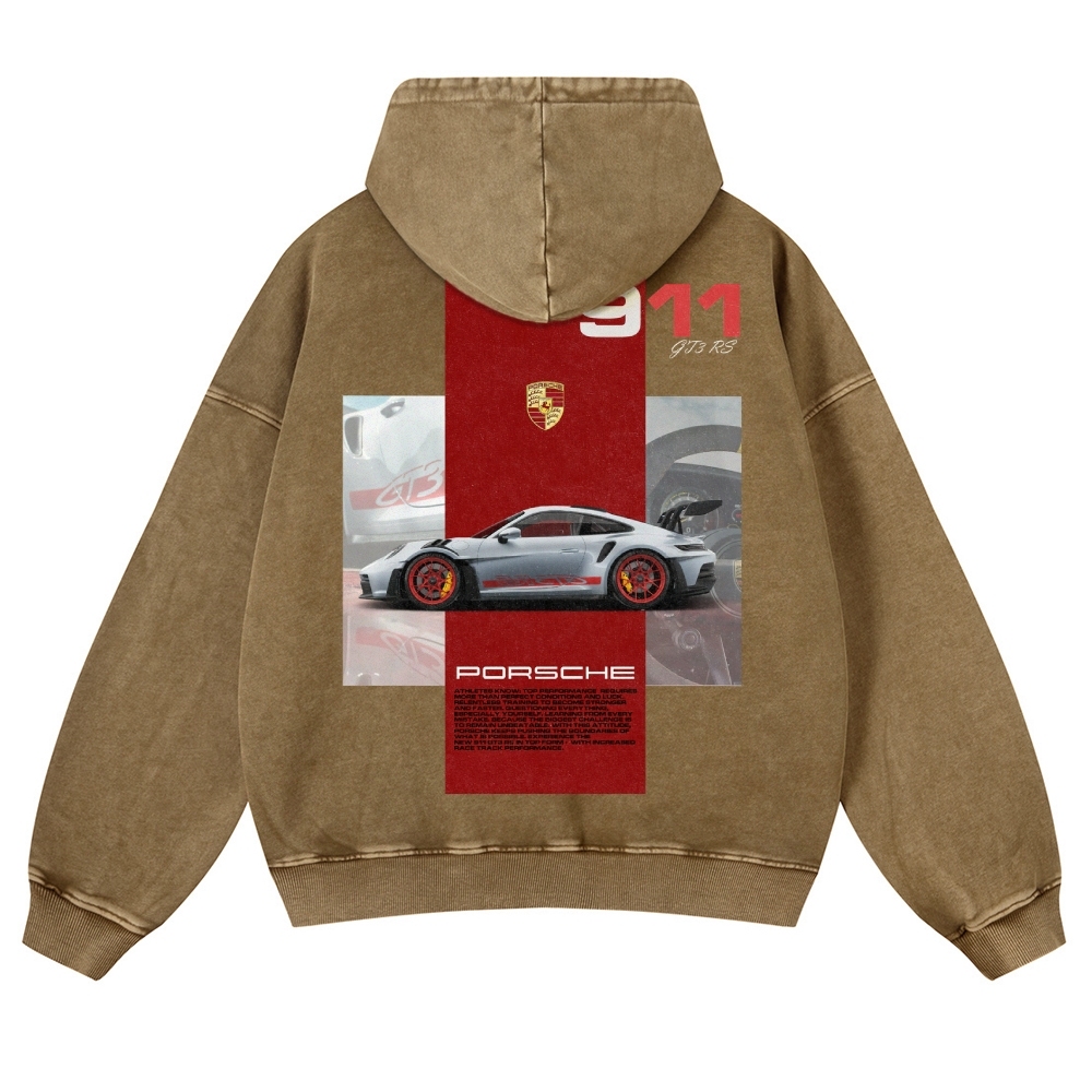 911 GT3 RS Racing Unisex Fit Vintage Washed Hoodie