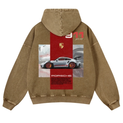 911 GT3 RS Racing Unisex Fit Vintage Washed Hoodie