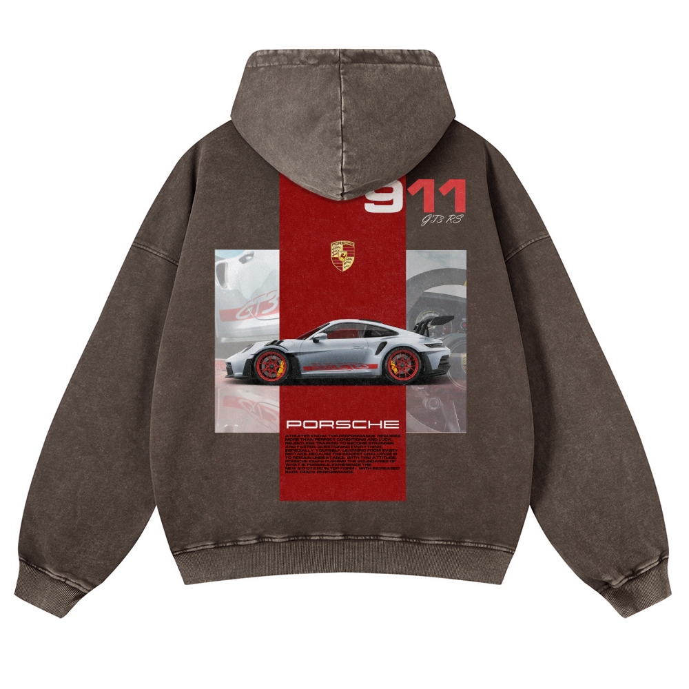 911 GT3 RS Racing Unisex Fit Vintage Washed Hoodie