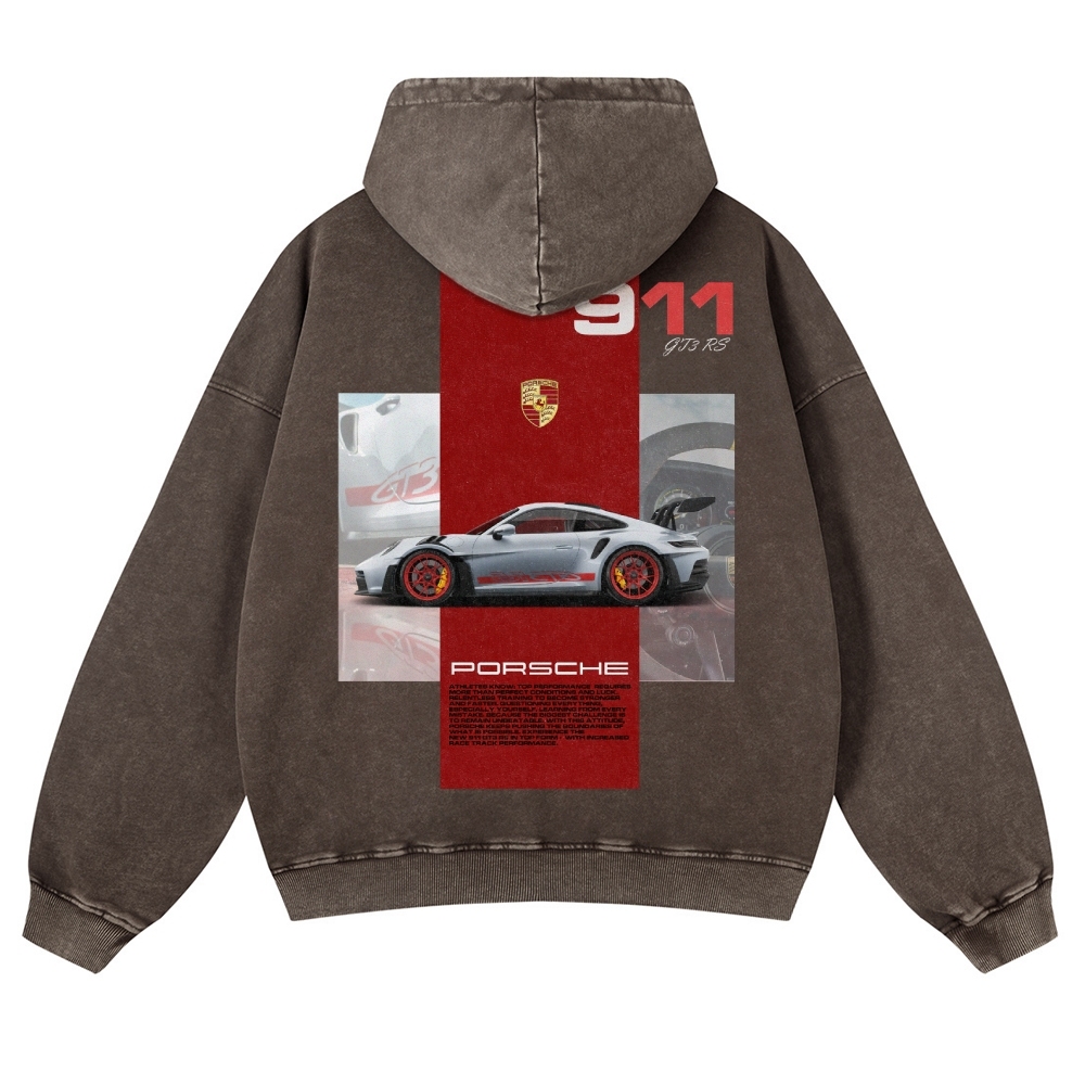 911 GT3 RS Racing Unisex Fit Vintage Washed Hoodie