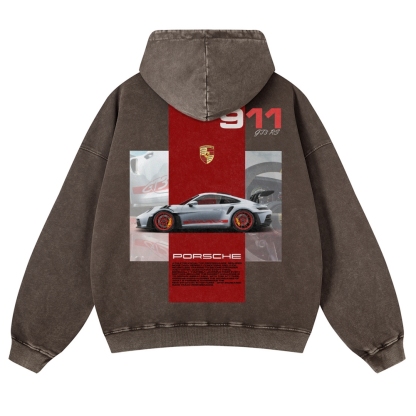 911 GT3 RS Racing Unisex Fit Vintage Washed Hoodie