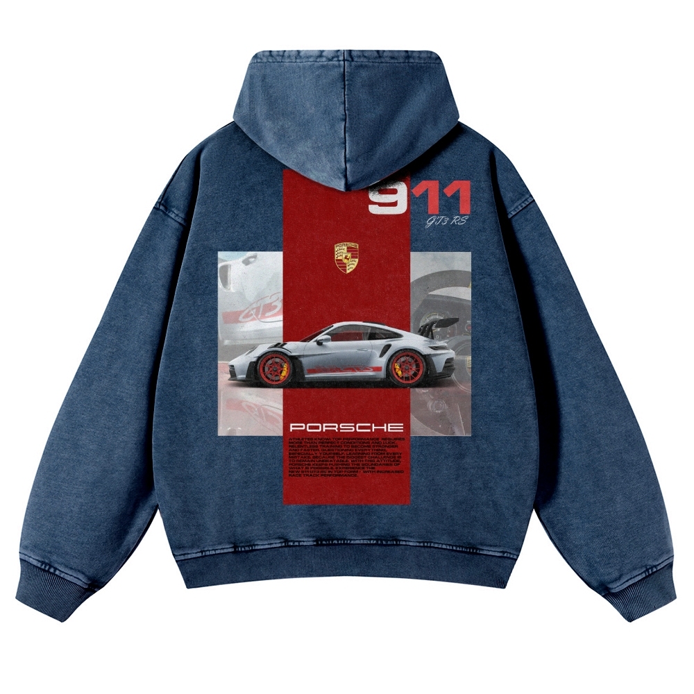 911 GT3 RS Racing Unisex Fit Vintage Washed Hoodie