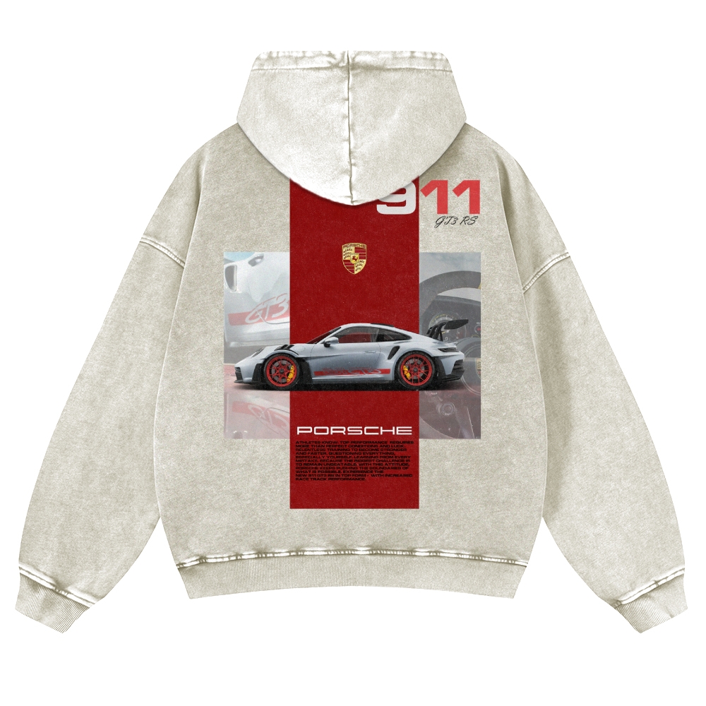911 GT3 RS Racing Unisex Fit Vintage Washed Hoodie