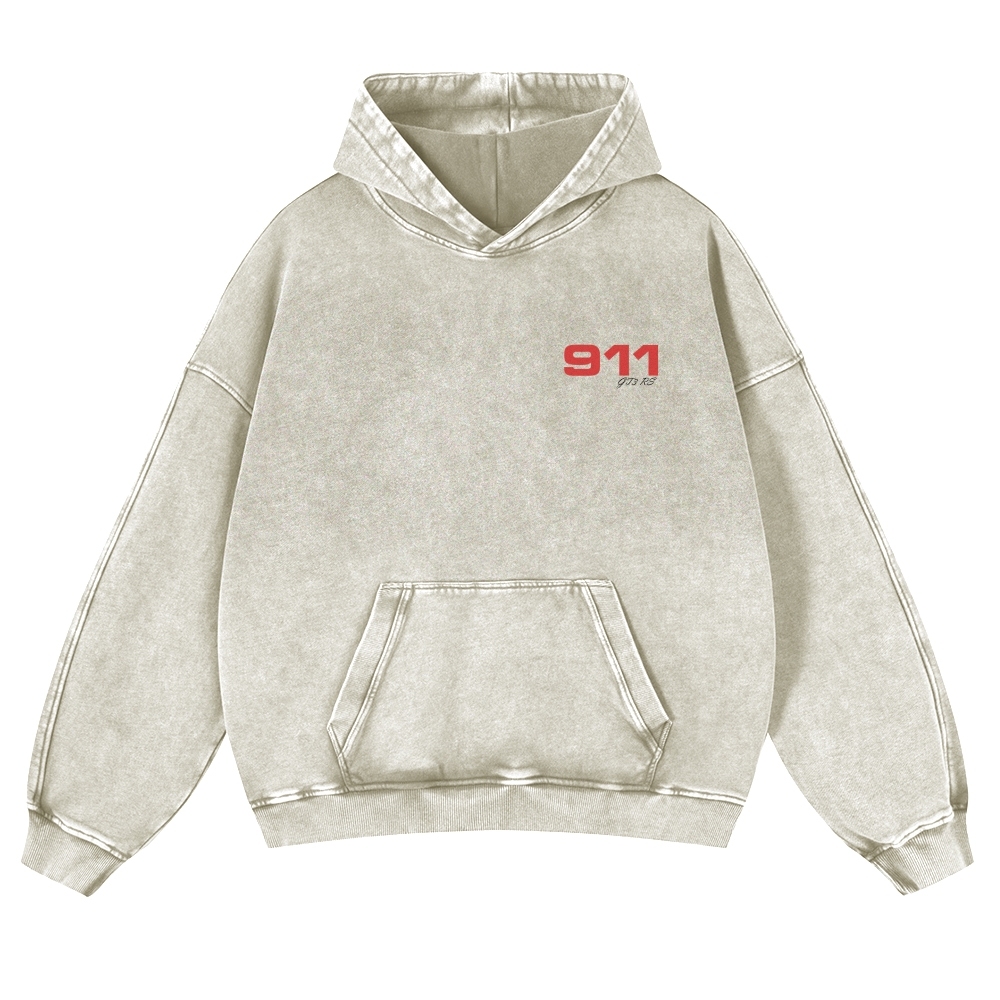911 GT3 RS Racing Unisex Fit Vintage Washed Hoodie