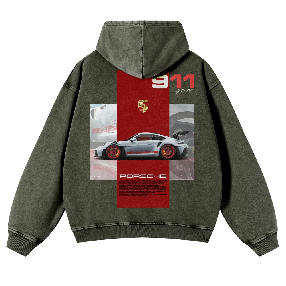 911 GT3 RS Racing Unisex Fit Vintage Washed Hoodie