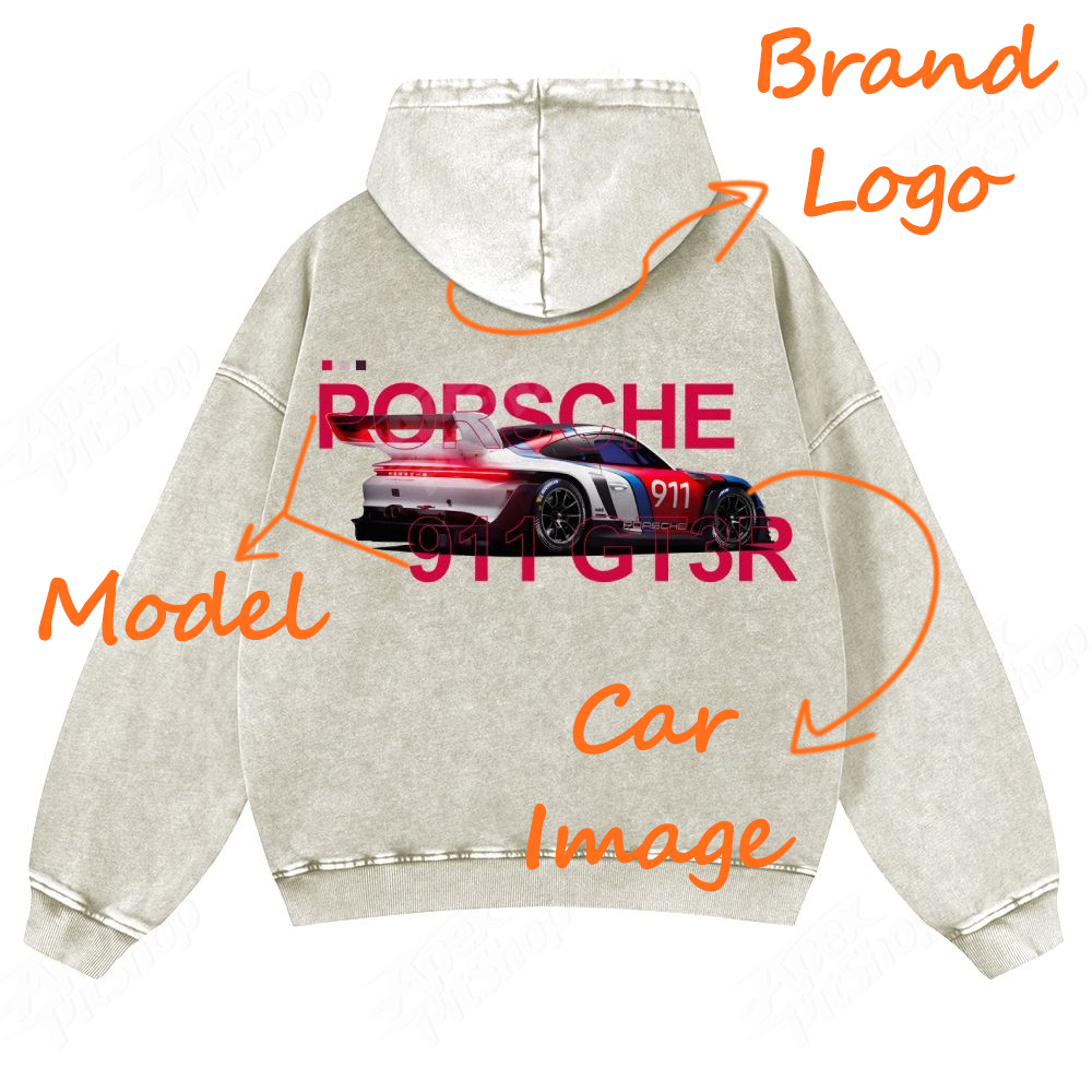 911 GT3R Unisex Fit Vintage Washed Hoodie