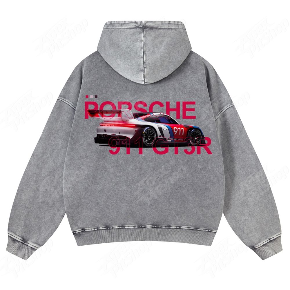 911 GT3R Unisex Fit Vintage Washed Hoodie