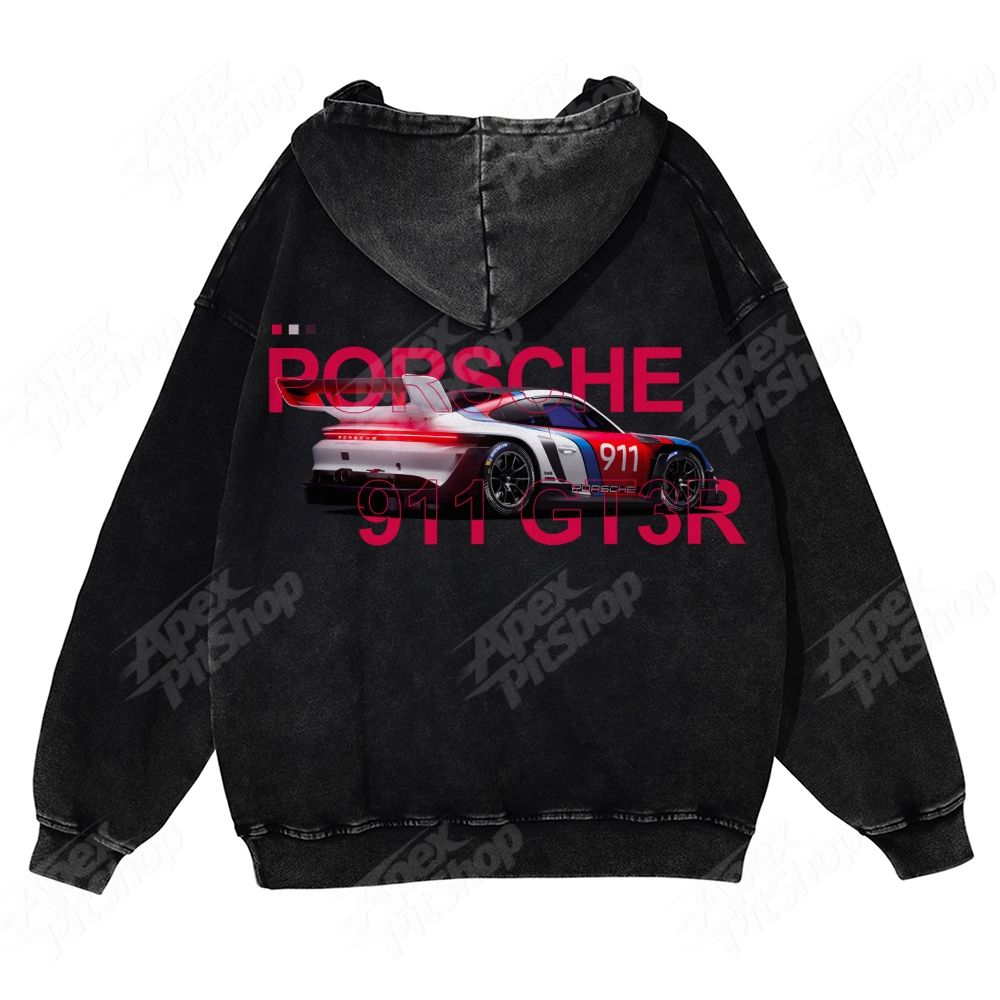 911 GT3R Unisex Fit Vintage Washed Hoodie