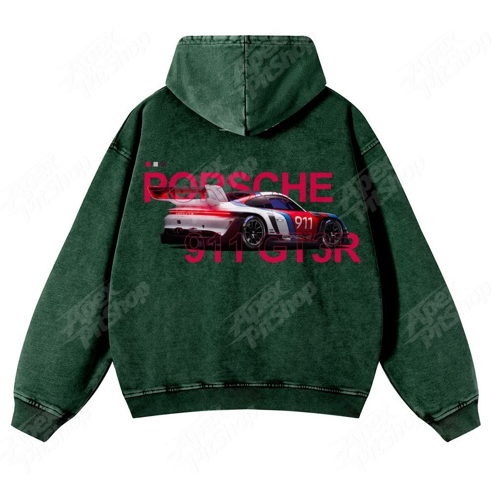 911 GT3R Unisex Fit Vintage Washed Hoodie