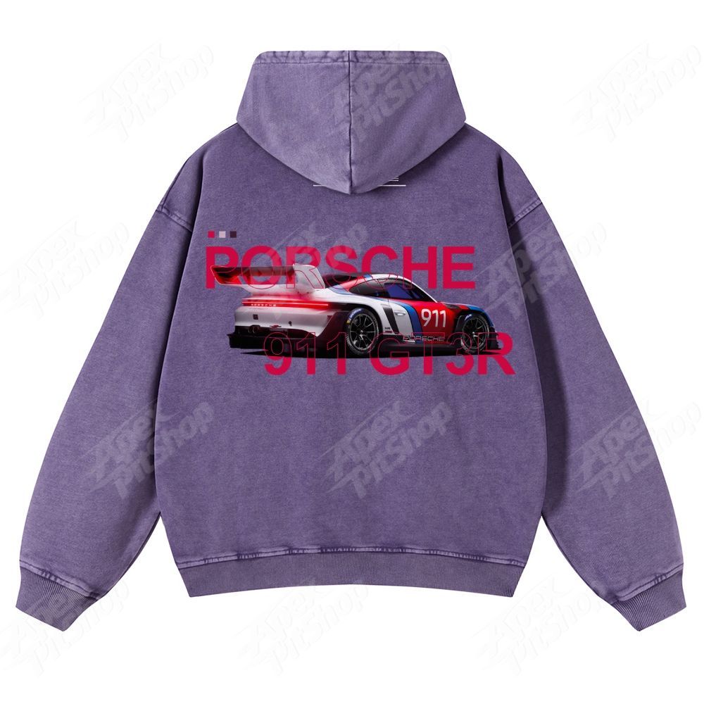 911 GT3R Unisex Fit Vintage Washed Hoodie