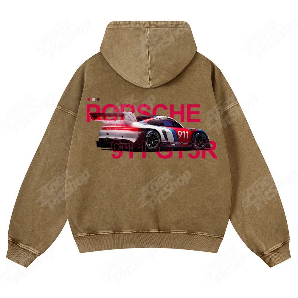 911 GT3R Unisex Fit Vintage Washed Hoodie
