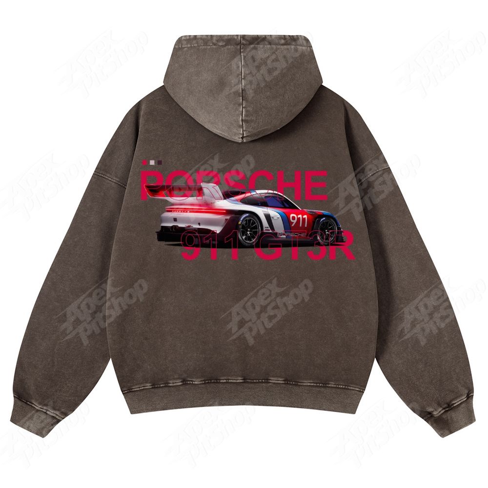 911 GT3R Unisex Fit Vintage Washed Hoodie