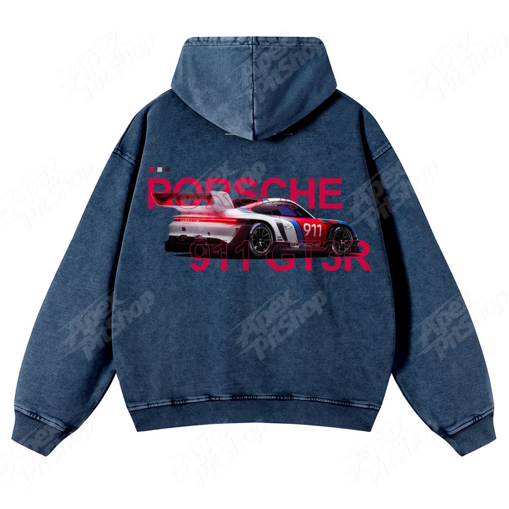 911 GT3R Unisex Fit Vintage Washed Hoodie