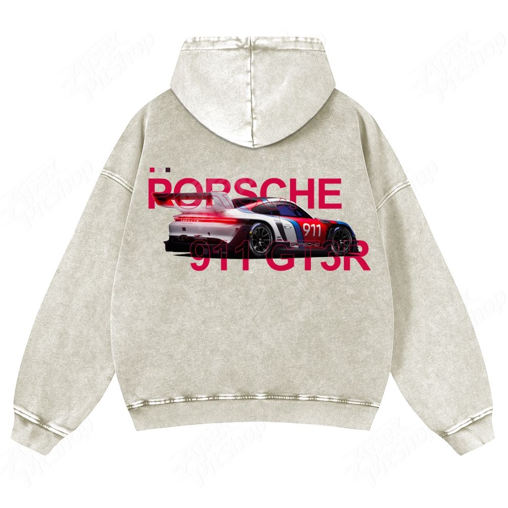 911 GT3R Unisex Fit Vintage Washed Hoodie