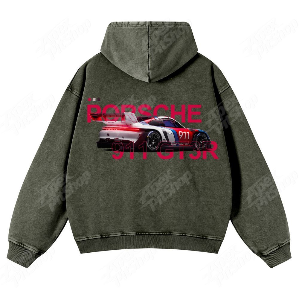 911 GT3R Unisex Fit Vintage Washed Hoodie