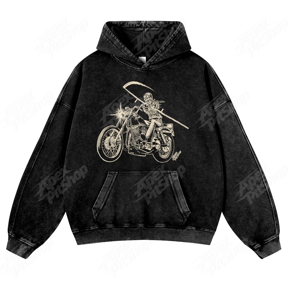 Death God Halloween Unisex Fit Washed Hoodie