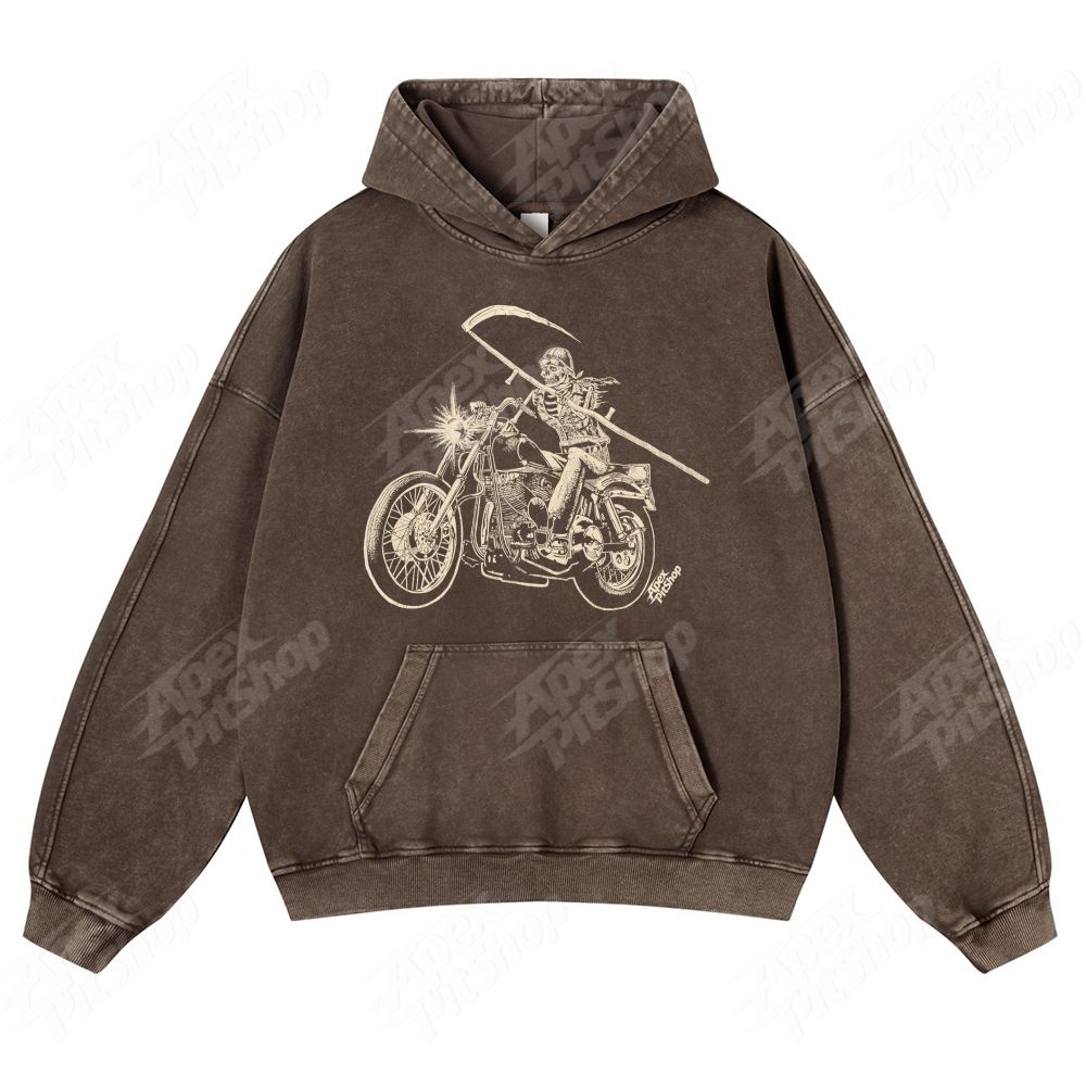 Death God Halloween Unisex Fit Washed Hoodie