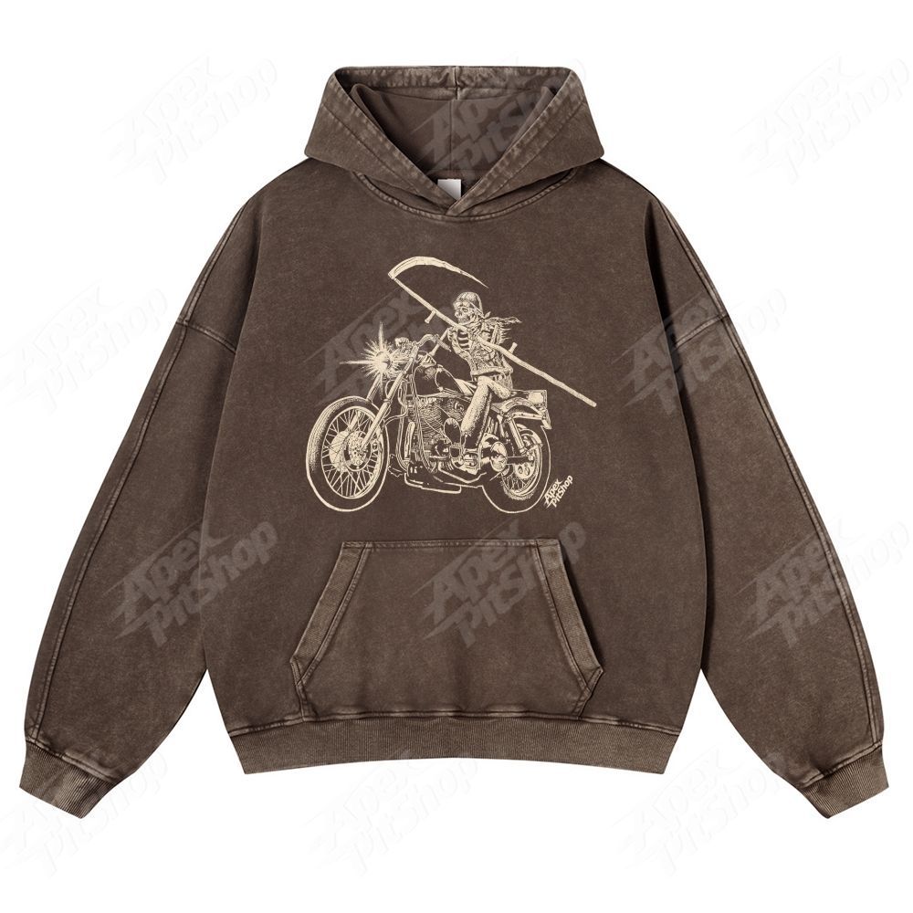 Death God Halloween Unisex Fit Washed Hoodie