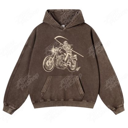 Death God Halloween Unisex Fit Washed Hoodie