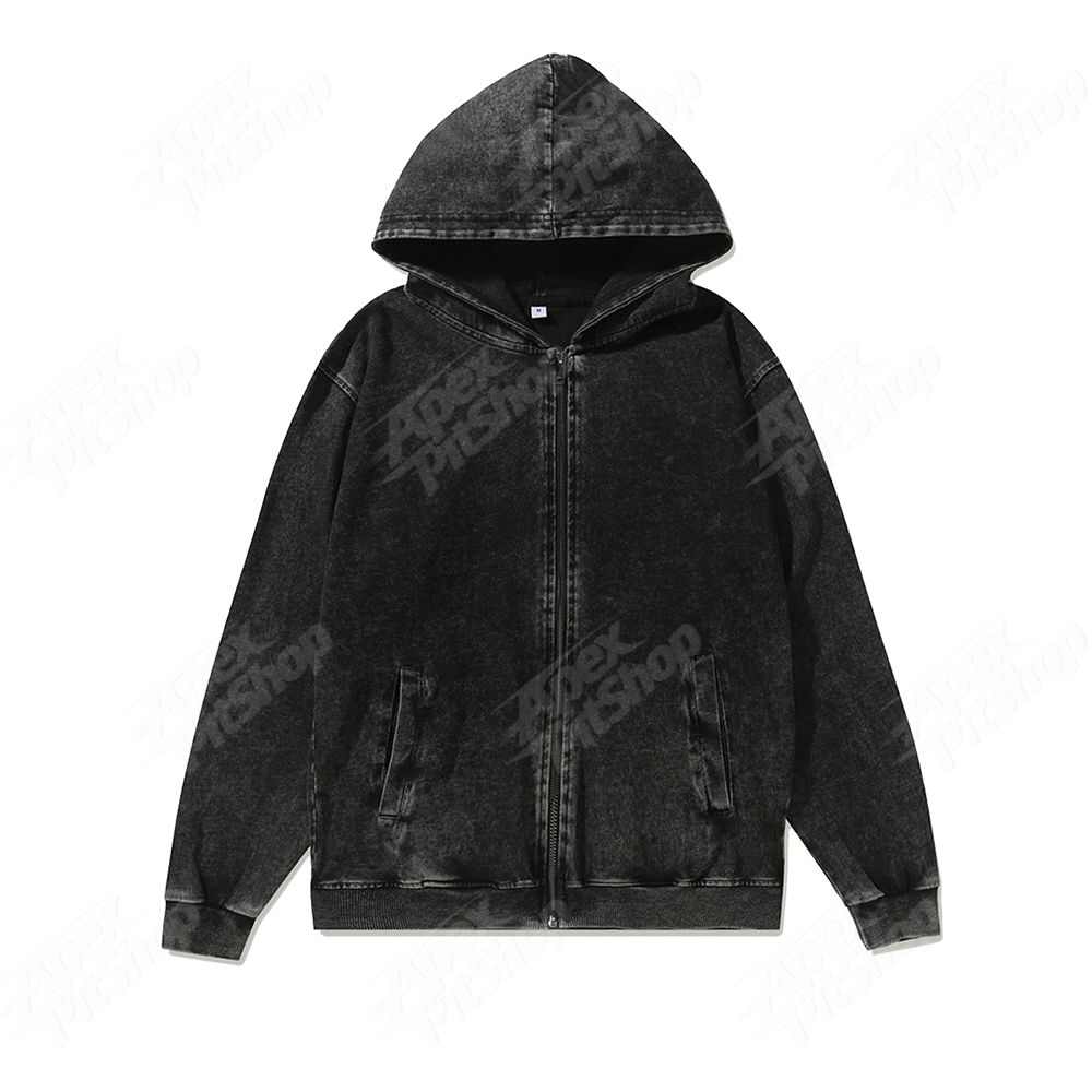 Zipper Shirt The Dream Model 911 Unisex Washed Cotton Zipper Hooded Sweatshirt