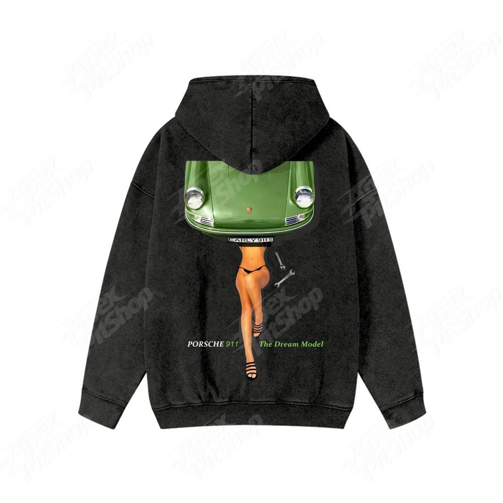 Zipper Shirt The Dream Model 911 Unisex Washed Cotton Zipper Hooded Sweatshirt