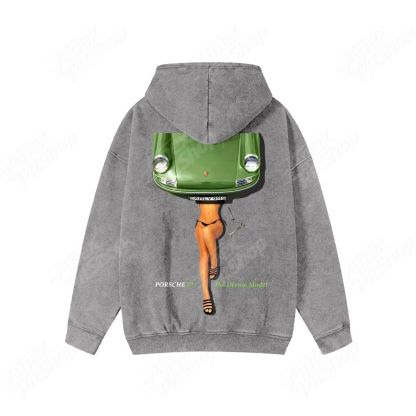 Zipper Shirt The Dream Model 911 Unisex Washed Cotton Zipper Hooded Sweatshirt