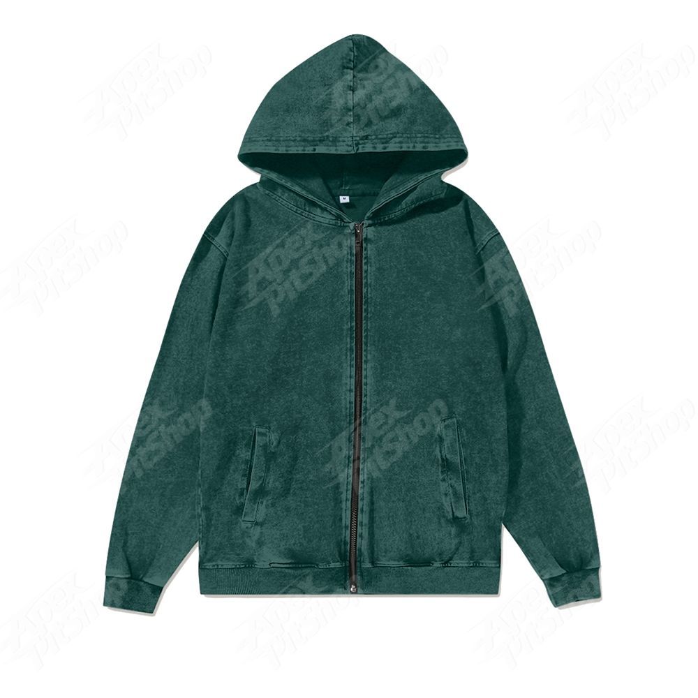 Zipper Shirt The Dream Model 911 Unisex Washed Cotton Zipper Hooded Sweatshirt