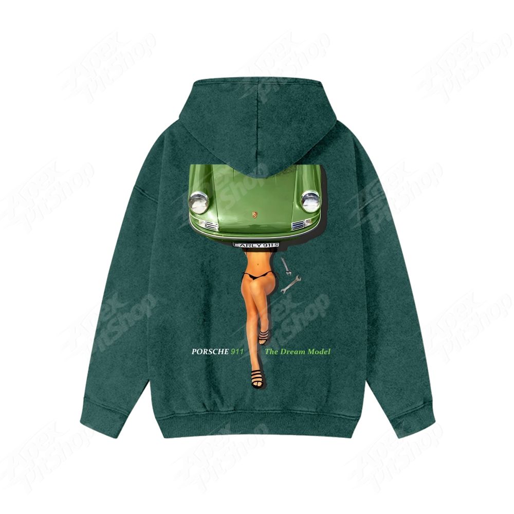 Zipper Shirt The Dream Model 911 Unisex Washed Cotton Zipper Hooded Sweatshirt