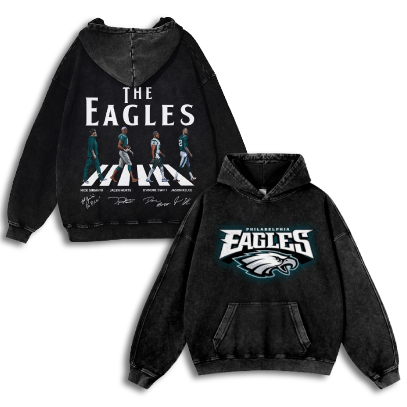 Casual Washed Hoodie|EAGLES
