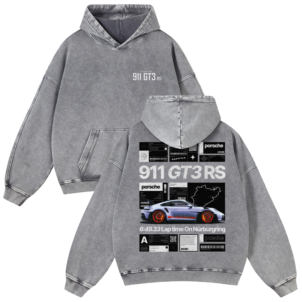 Nürburgring Racing Poster Unisex Fit Vintage Washed Hoodie