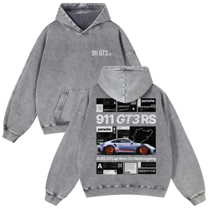 Nürburgring Racing Poster Unisex Fit Vintage Washed Hoodie