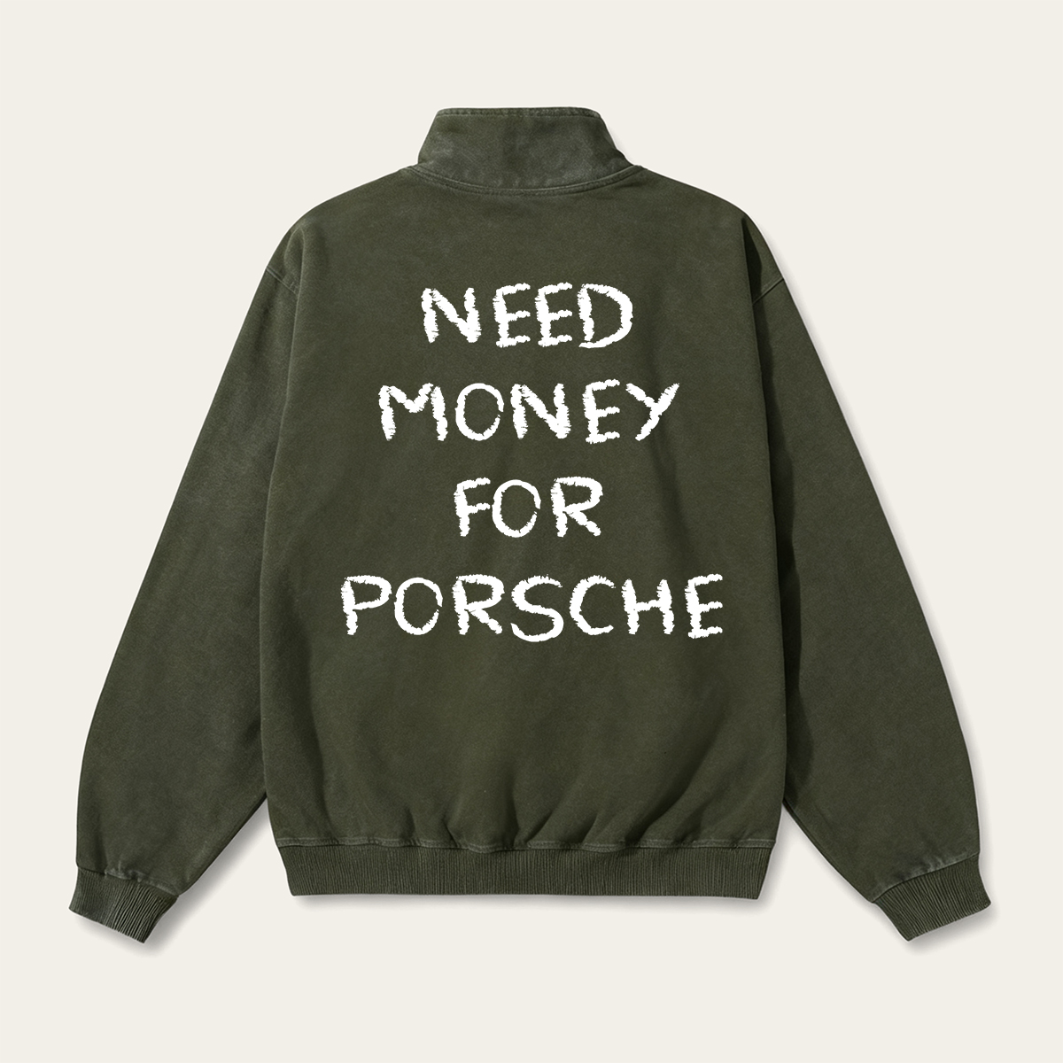 Need Money For 911 Unisex Multicolored Pure Washed Cotton Half-Zipper Pulloverr