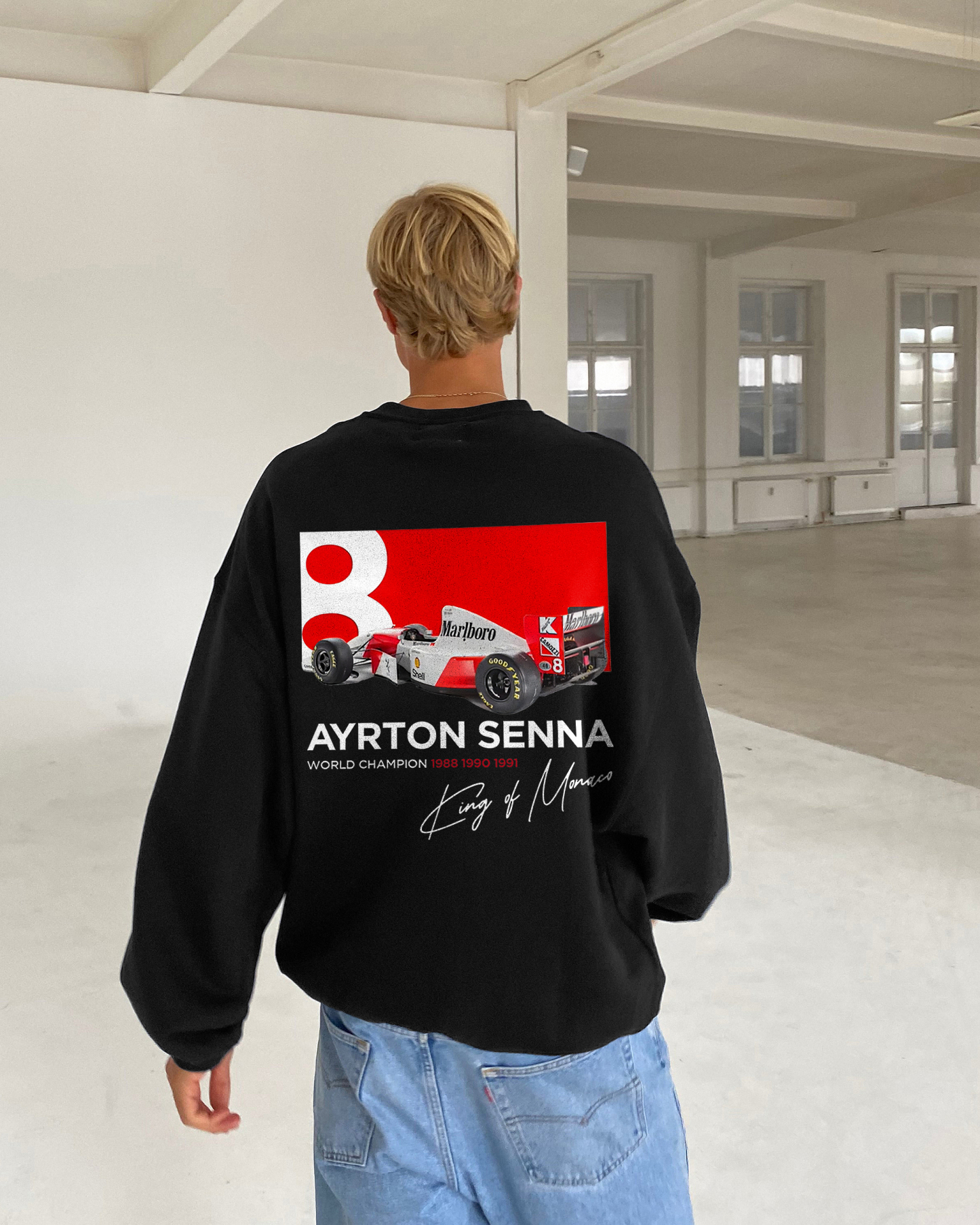 Ayrton Senna World Champion Printed Men's Sweatshirt