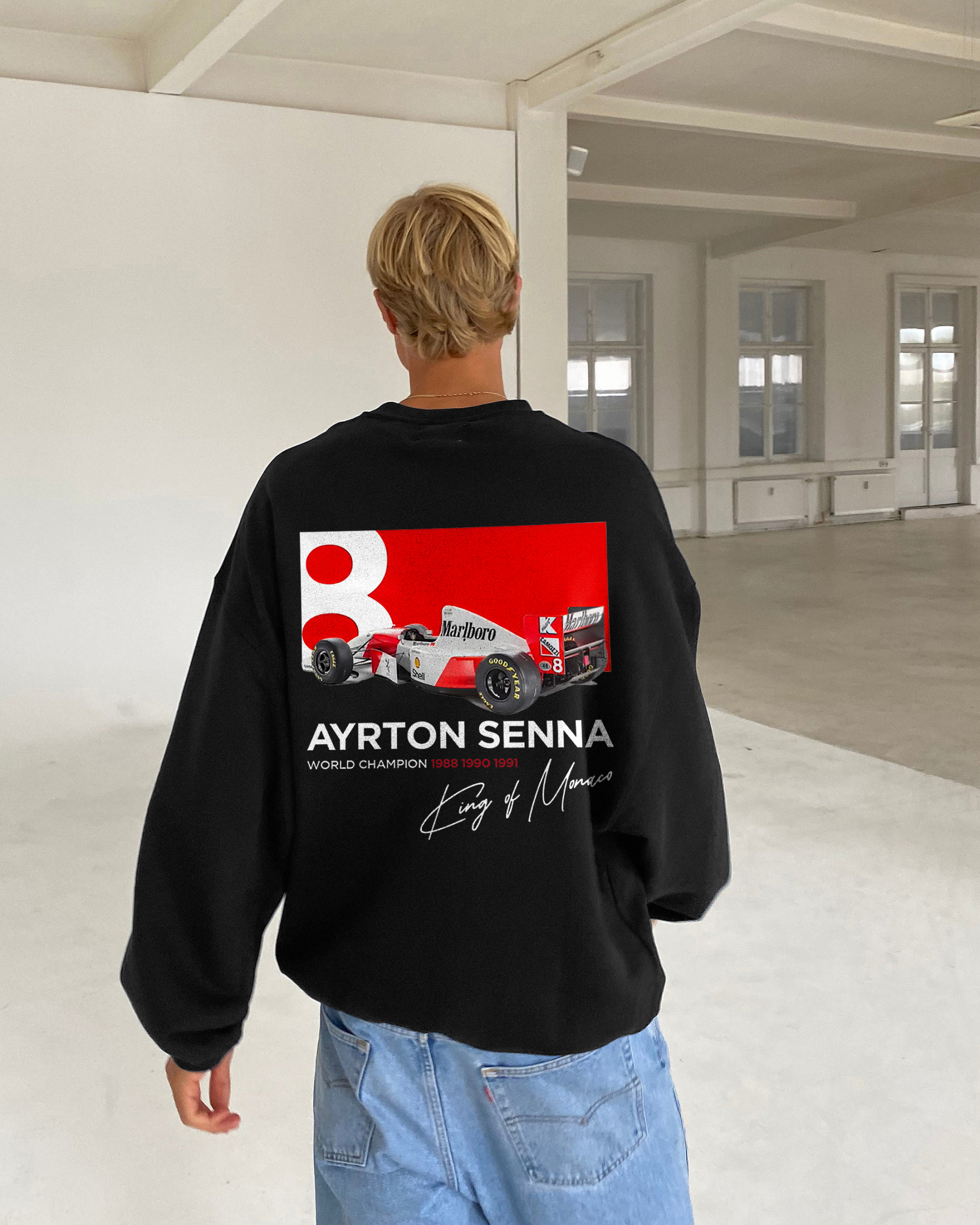 Ayrton Senna World Champion Printed Men's Sweatshirt