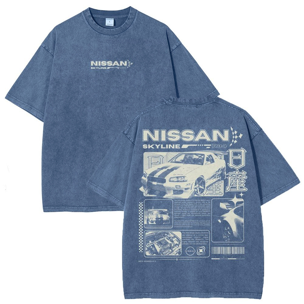 Vintage JDM Sports Car Skyline Unisex Fit Washed T-Shirt