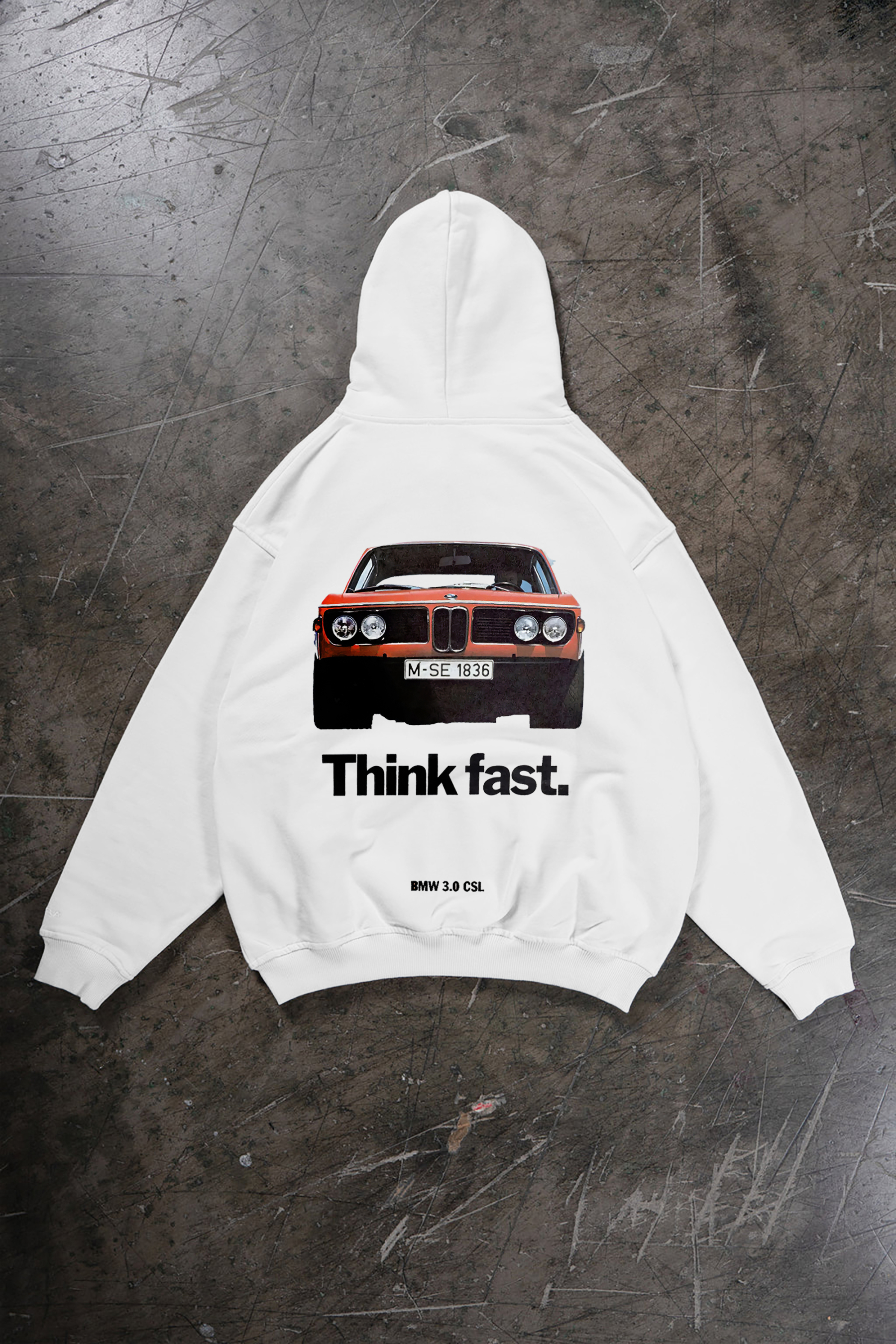 Think Fast BMW 3.0 CSL Printed Unisex Cotton Hoodie
