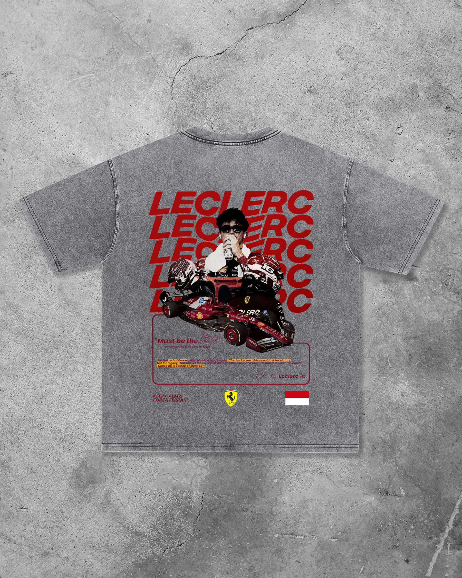 Charles Leclerc Printed Unisex Washed T-shirt