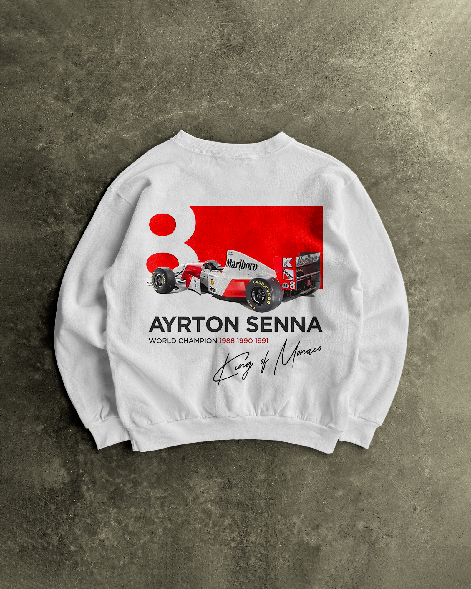 Ayrton Senna World Champion Printed Men's Sweatshirt