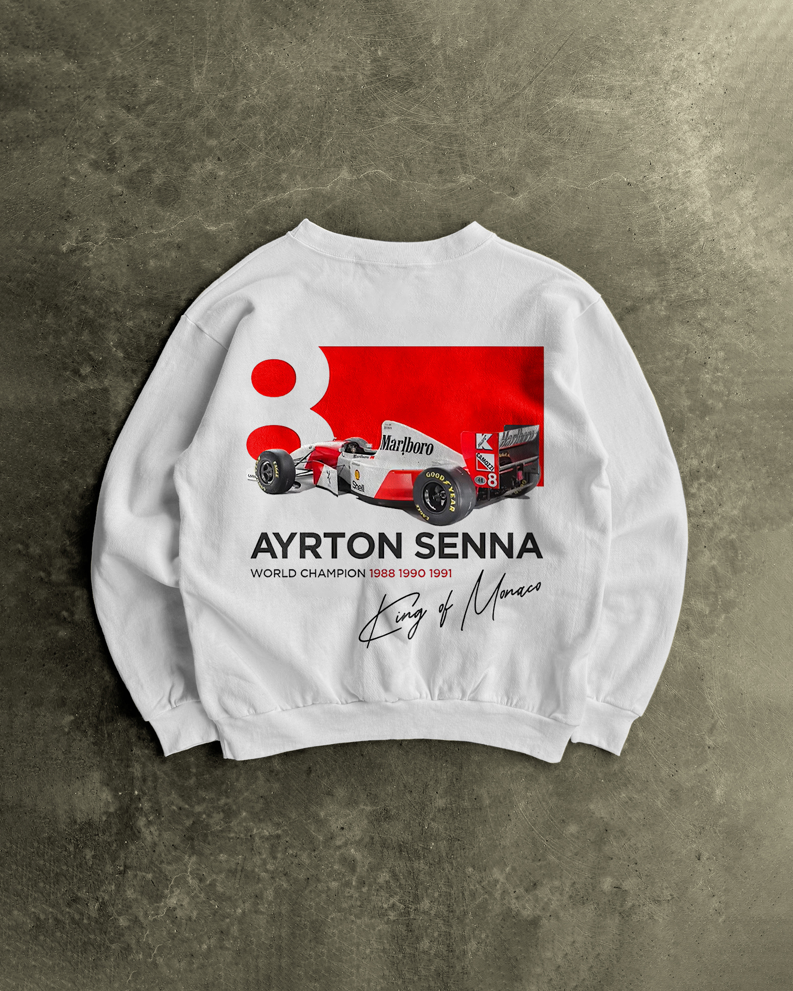 Ayrton Senna World Champion Printed Men's Sweatshirt