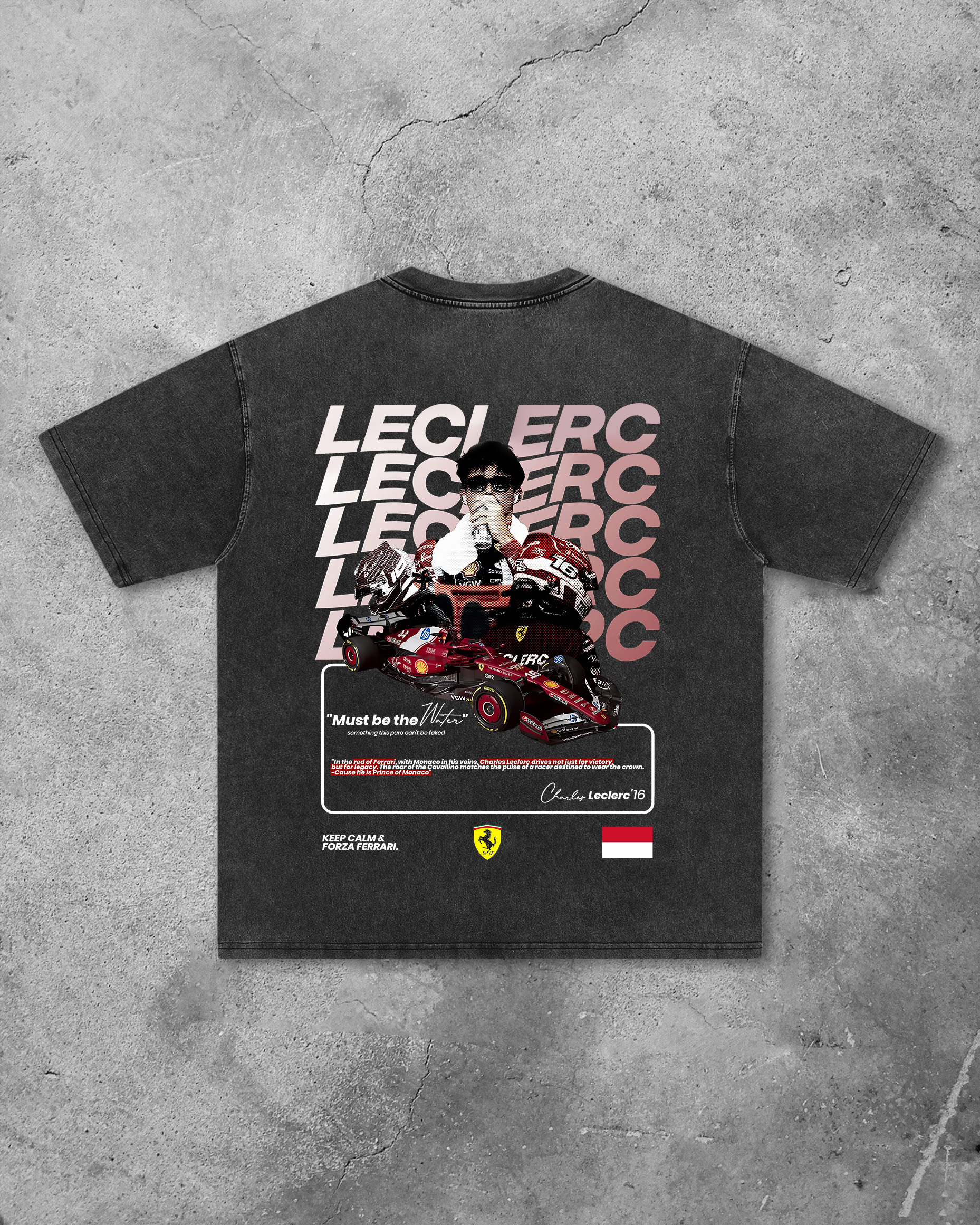 Charles Leclerc Printed Unisex Washed T-shirt