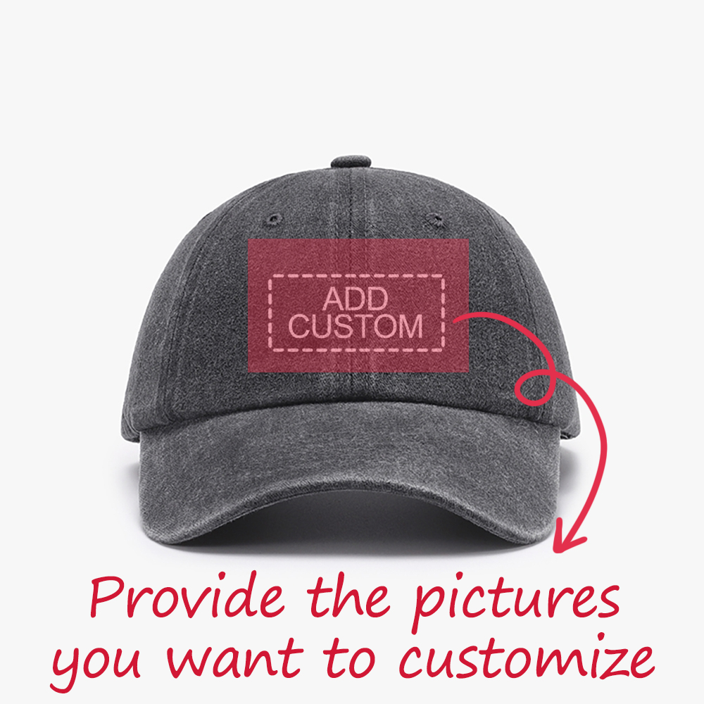 Photo Custom Unisex Washed Vintage Baseball Cap